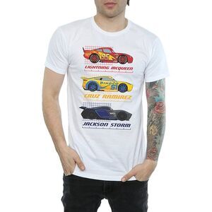 Cars Mens Racer Profile Cotton T-Shirt / White